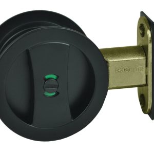 Nidus Sliding cavity door round backplate privacy set incl. end pull matte black Visual pack