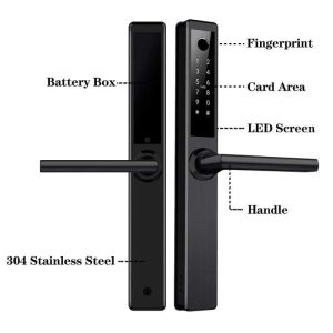 WWH SMART LEVER LOCK BLK - fingerprint/pass code/card/key