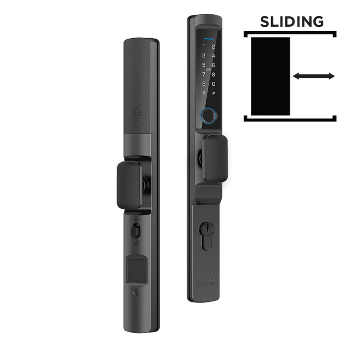 LOCKTON 'E-Series' SMART DOOR LOCK (Euro Narrow Leverset) 'KIT '(Sliding Door) *Matte Black*