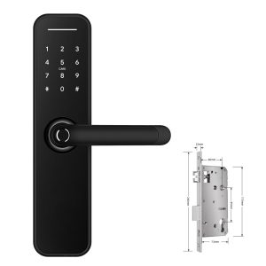 Digital Lever Entrance Set Black 60x85mm