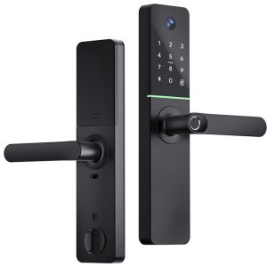 Smart lock H91B (Finger print,Passcode,IC card,APP,Key) Built in Wifi-Black (Camera)