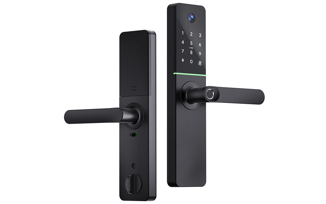 Smart lock H91B (Finger print,Passcode,IC card,APP,Key) Built in Wifi-Black (Camera)