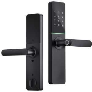 Smart lever mortise lock H91B(Passcode,Fingerprint,Card,App&Key)Built in Wifi Black