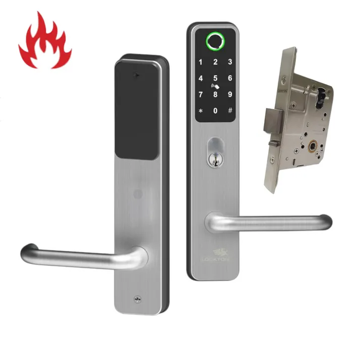 LOCKTON 'E-Series' CADELL52™ Commercial & Domestic Electronic Lever Lock KIT *Satin Stainless Steel* - Incl. 60mm Mortice Lock (Art. SG-ML60)