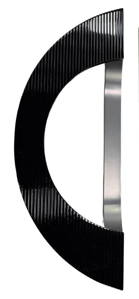 UPTOWN PULL HANDLE Rodex Entrance (SINGLE) L300mm X W115mm in Black and Grey Matt