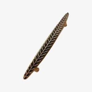 UPTOWN PULL HANDLE Leaf  (SINGLE) Entrance L400mm X W40mm in Antique Copper Matt